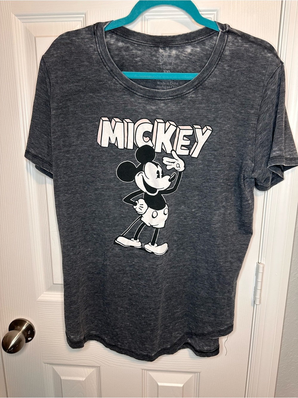 Disney Black & White Mickey Graphic Short Sleeve Tee